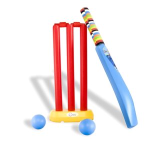 SSS Online Cricket Bat Plastic Full Size with Wicket Stump Plastic for Mens with Grip Standard Full Size Tennis Ball